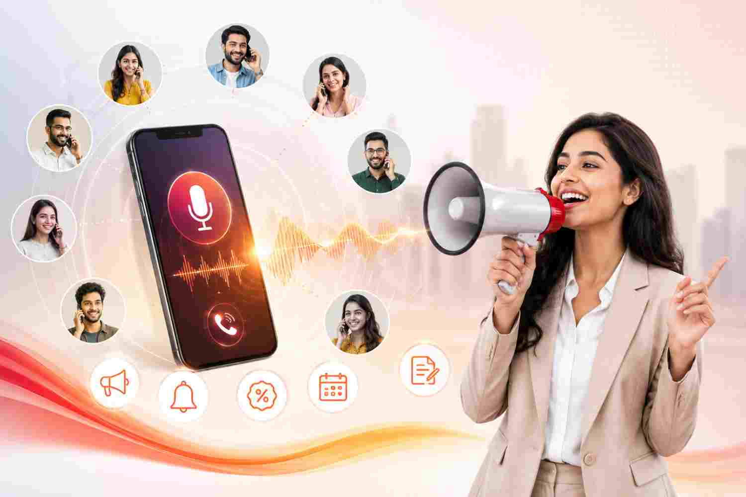 Automatic call system playing a recorded voice message