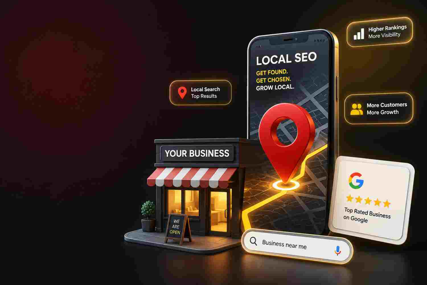 Google Business Profile dashboard showing local search visibility